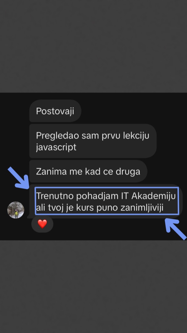 Komentar polaznika: super objašnjavaš, jasno, strpljivo, bravo i hvala ti